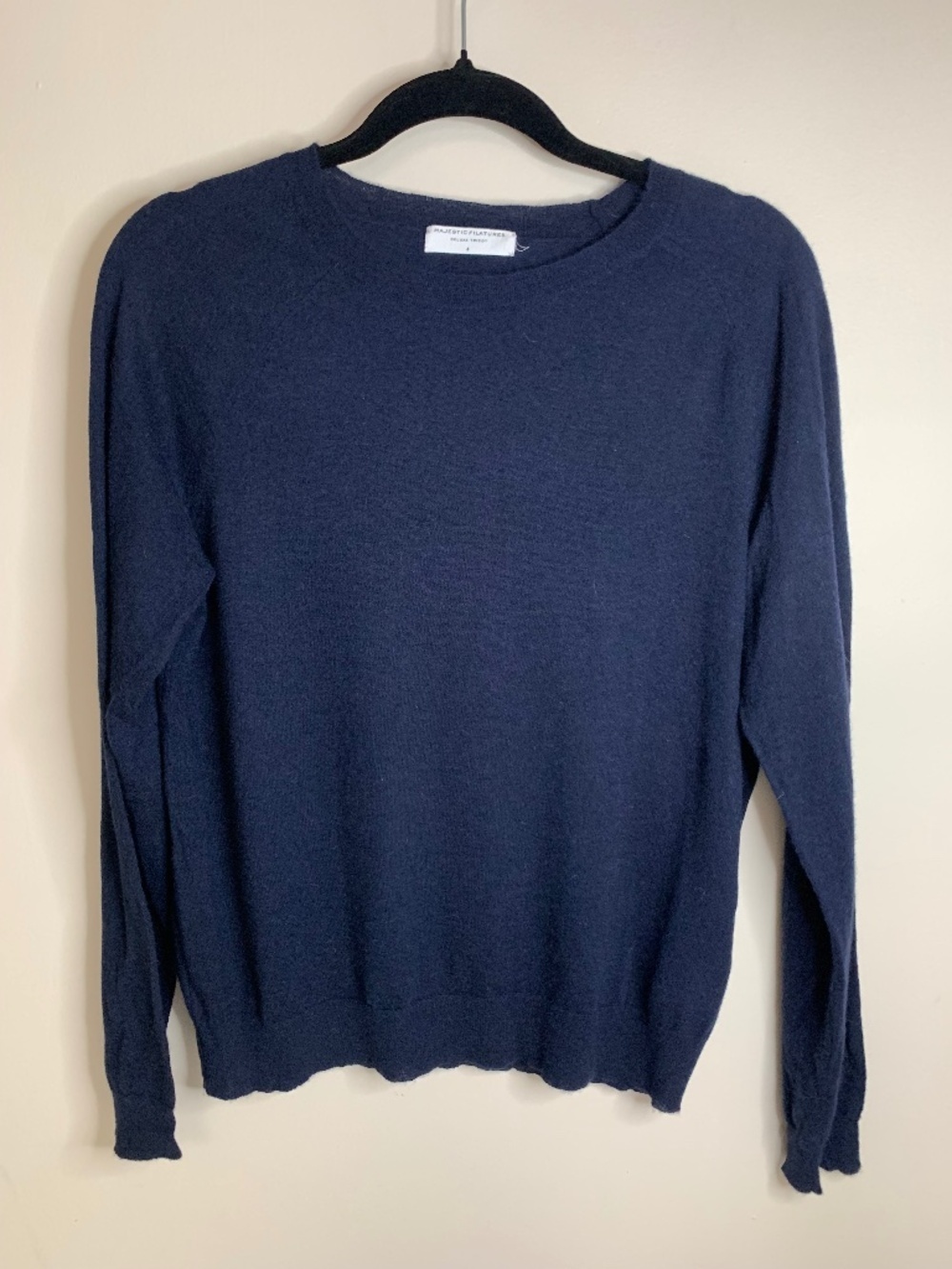 Majestic Filatures Navy 100% Cashmere Sweater 4